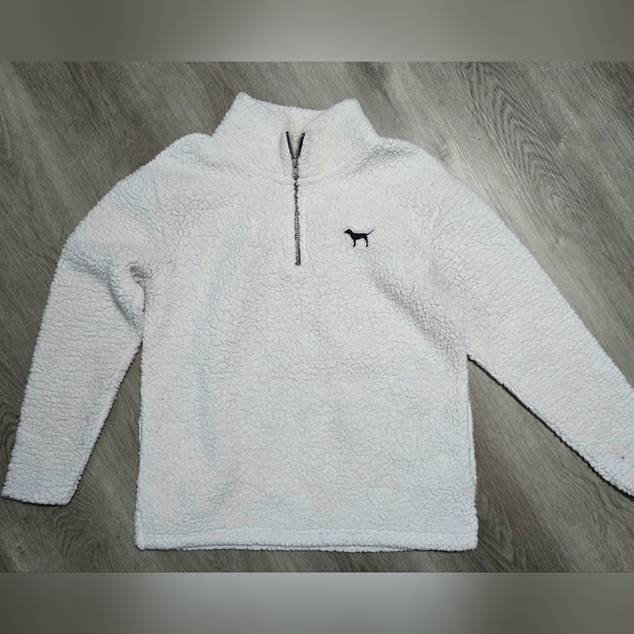 Pink - White Sherpa Quarter-Zip Pullover - Picture 1 of 1